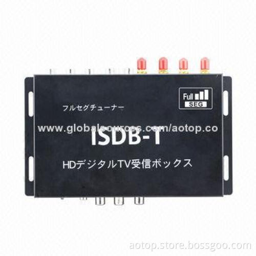 Car Digital ISDB-T Full Seg TV Box, Supports 250km/H, Full HD 1,080P/4 Tuners/B-cas card for Japan